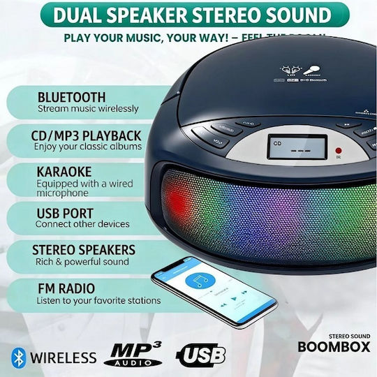 Μικρόφωνο Karaoke Ενσύρματo CD-P3032 730328 Μαύρο