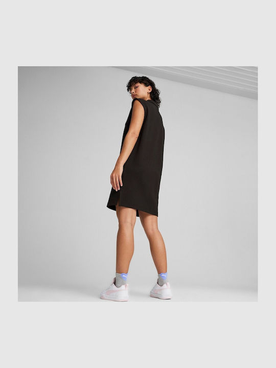 Rochie Mini Sport Fără Mâneci Neagră
