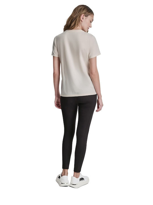 Logo Women's Cotton Short Sleeve Blouse Ecru