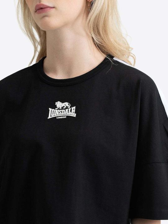 Γυναικείο Oversized Crop T-shirt Ριγέ Black/white
