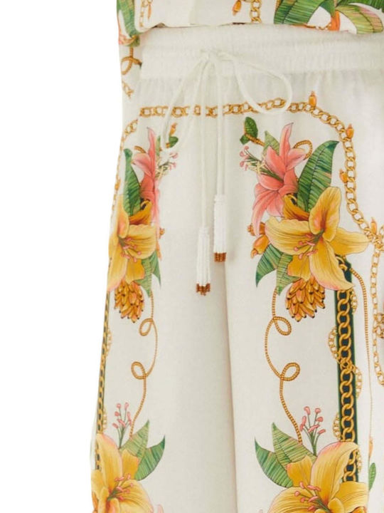 Γυναικεία Παντελόνα Floral Off White