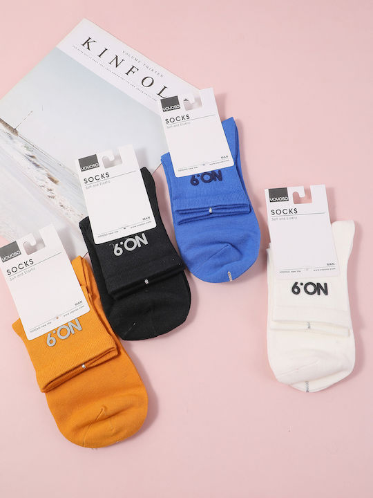 Men's Socks For Teenagers Mid-Calf Length Model N09 Orange