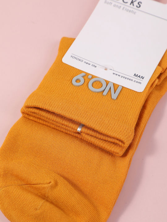 Men's Socks For Teenagers Mid-Calf Length Model N09 Orange