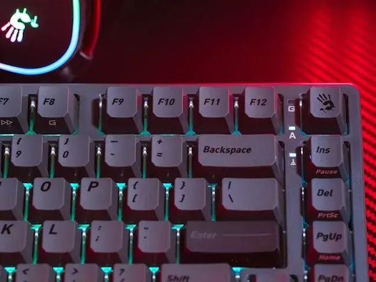A4Tech Bloody MS76 Ηall Effect Gaming Πληκτρολόγιο 75% με Magnetic διακόπτες και RGB φωτισμό (International English) Iron Grey