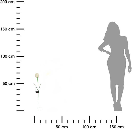 Decorative White Led Flower On A Stick H70 Cm