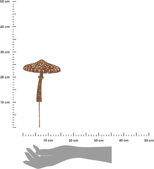Metal Mushroom On A Spike H27 Cm