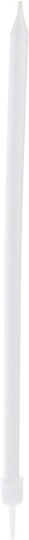 White Long Birthday Cake Candles 14.5 Cm 12 Pcs