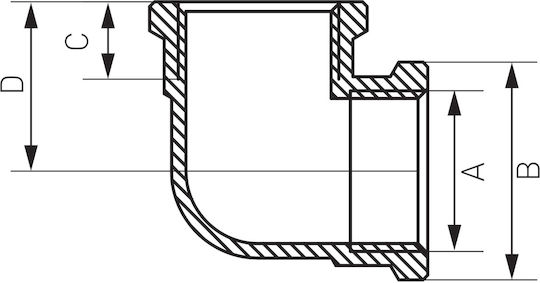 1" Brass Elbow Yellow