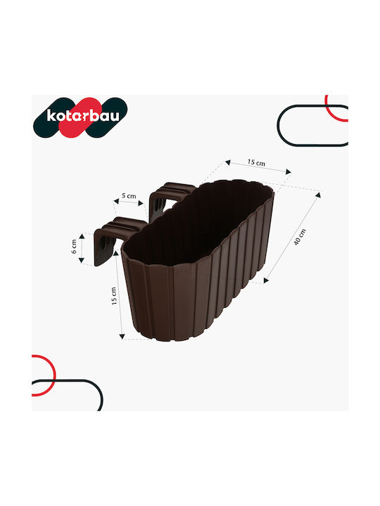 Kotarbau Комплект 4 Пластмасови Кутии За Саксии Rustic Brown
