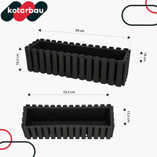 Kotarbau Комплект 6 Дървени Кутии За Саксии Сиви