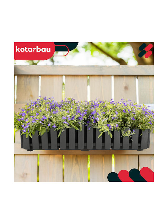 Kotarbau Hölzener Blumentopf Grau