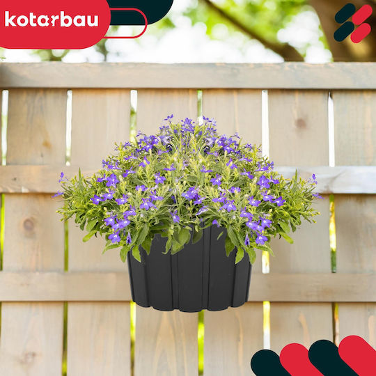 Kotarbau Set of 4 Plastic Flower Pots Anthracite