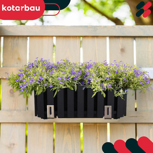 Kotarbau Σετ 6 Γλάστρες Ξύλινες Anthracite