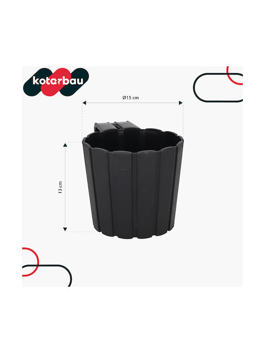 Kotarbau Set of 6 Plastic Flower Pots Anthracite