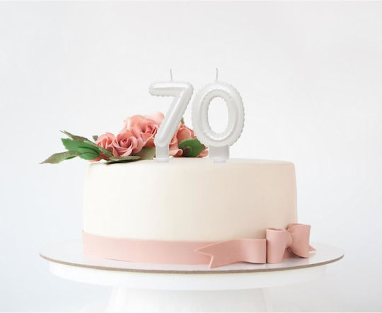 Number 7 Candle Seven Pearl White 7cm