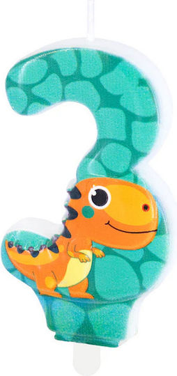 Kuchenkerze Nummer 3 Drei Dino Dinosaurier