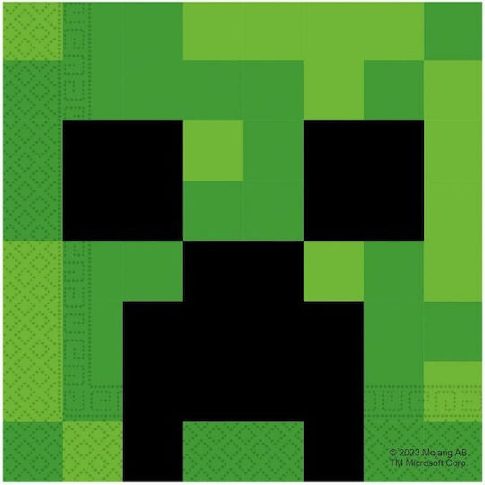Minecraft Set Pixels Game Birthday Plates Cups Napkins