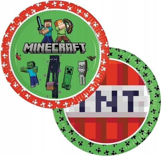 Minecraft Set Pixels Game Birthday Plates Cups Napkins