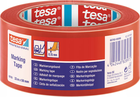 Tesa Marking Tape Made of Plastic in Red Colour Length 33m