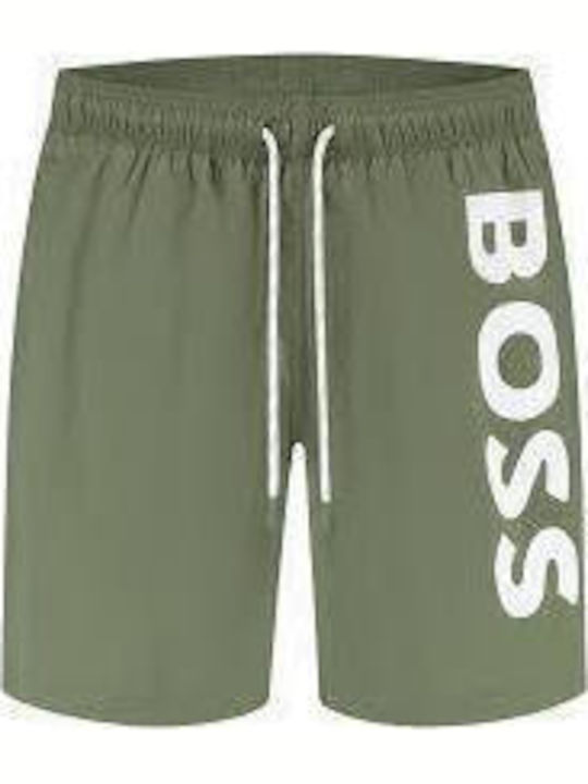 Octopus Men's Swim Shorts Khaki with Patterns