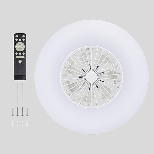 123led Deckenventilator 60cm mit Leuchte Weiß