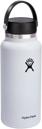 Hydro Flask Thermos Bottle Stainless Steel 950ml White Stainless Steel