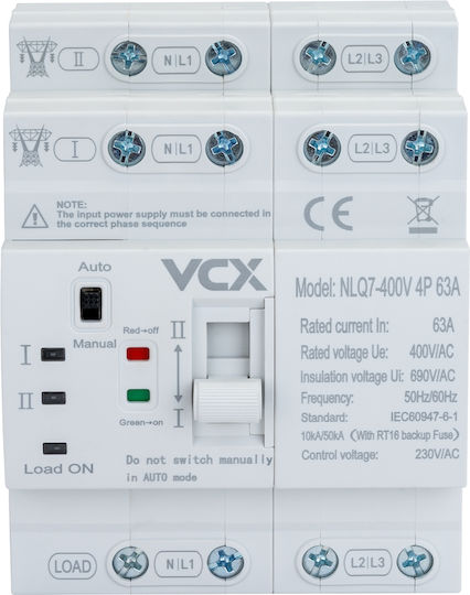 Vcx Automatic Transfer Switch Ats Nlq7 400v 4p 63a