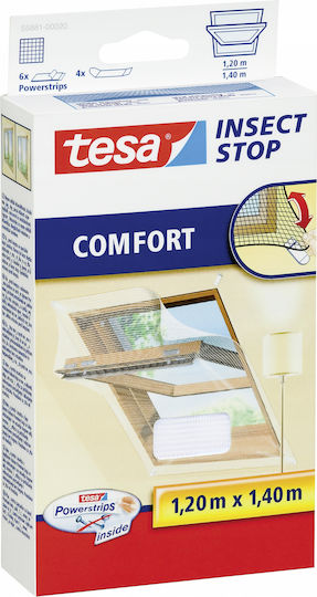 Tesa Σίτα Παραθύρου από Πολυεστέρα Λευκή 140x120cm