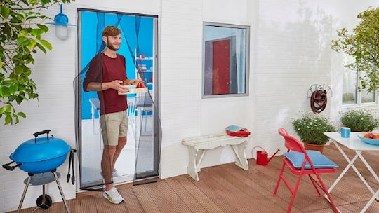 Tesa Plasă De Țânțari Ușă Cu Scai Stabilă Din Fibră De Sticlă Neagră 120x250cm