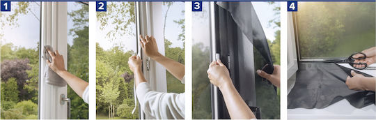 Tesa Plasă de Țânțari pentru Fereastră din Poliester Neagră cu Ramă 150x130cm