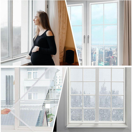 Vitolog Mosquito Net for Window with Velcro Made of White Polyester 180x150cm