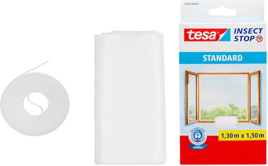 Tesa Window Mosquito Net with Velcro Polyester White 150x130cm