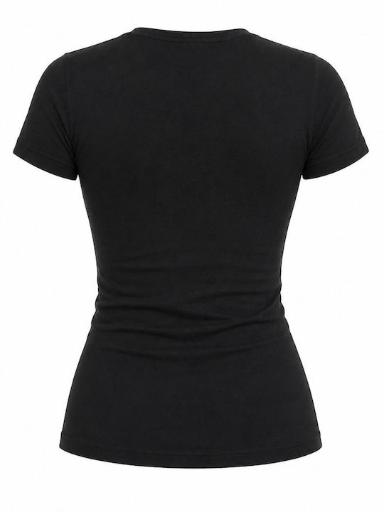 Short Sleeve Black Women's Tank Top TB168-MAVRO
