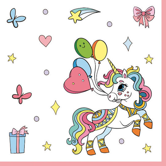 Set Plates Cups Tablecloth Unicorn