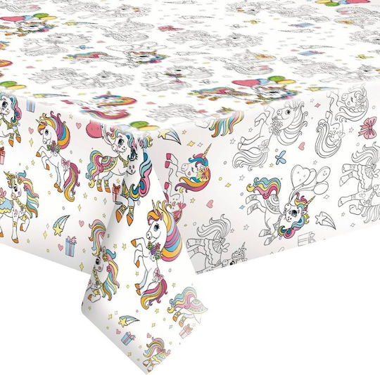 Set Plates Cups Tablecloth Unicorn