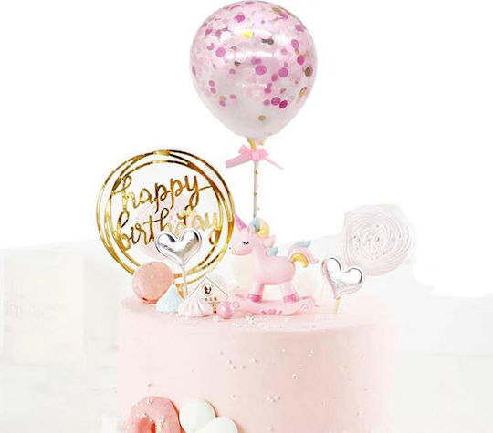 Black Confetti Balloon Cake Topper