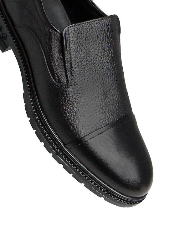 Leather Men's Moccasins In Black Colour