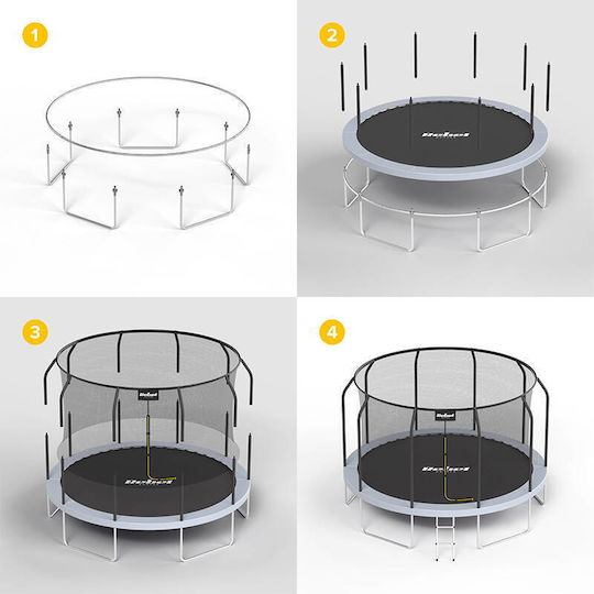 Rebel Outdoor Trampoline Diameter 86cm with Net & Ladder & Handle