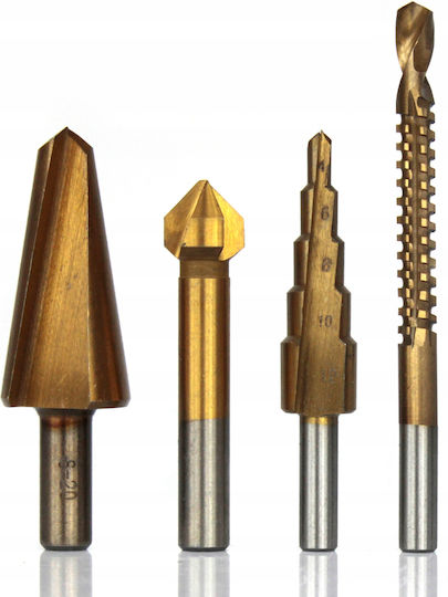Universal Drill Bit Set 4 Pcs Steel Step Drill Bits Milling Wwa