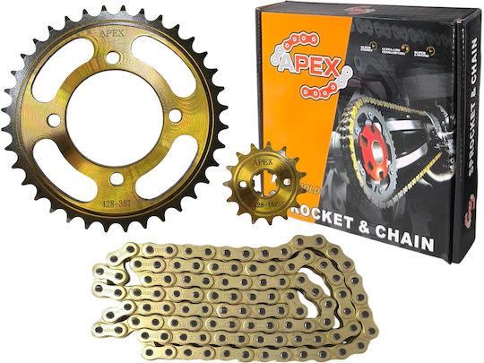 Αλυσιδογραναζα Yamaha Crypton R 115 36x15t Hrc45 428h-104l Χρυσο Apex