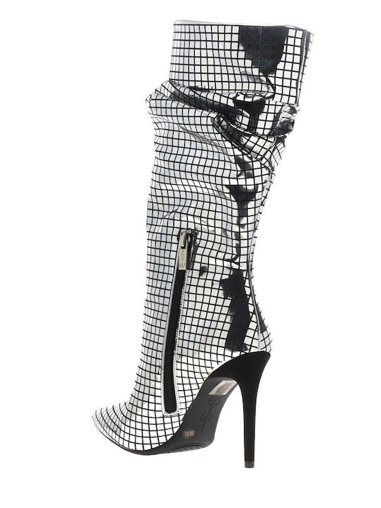 Damenstiefel mit Hohem Absatz Silber