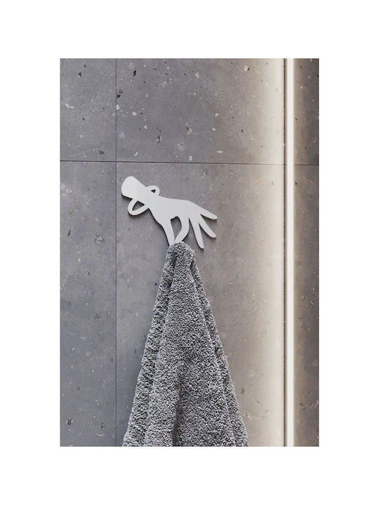SteweHome Double Bathroom Hook With Sticker 13x13cm Silver