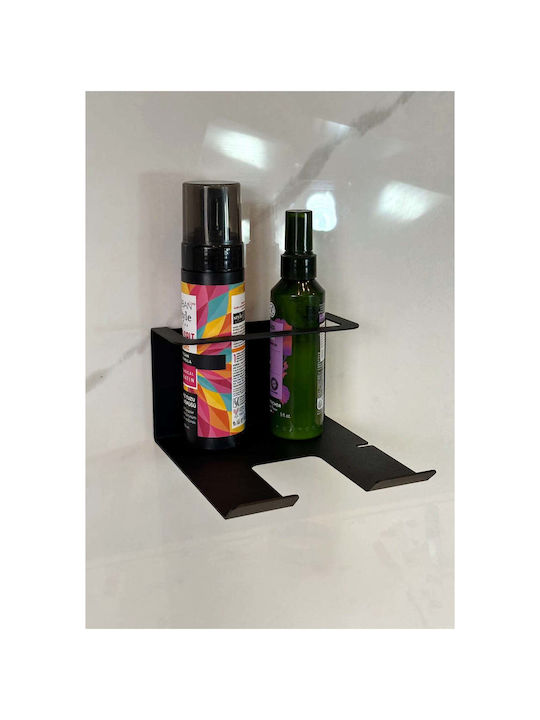 SteweHome Double Wall-Mounted Bathroom Shelf Unit with Screws 15x9cm Black