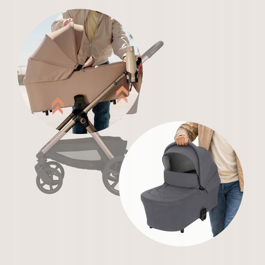 Lionelo Carmine Umkehrbar 3 in 1 Baby Kinderwagen Für Neugeborene Gray Stone