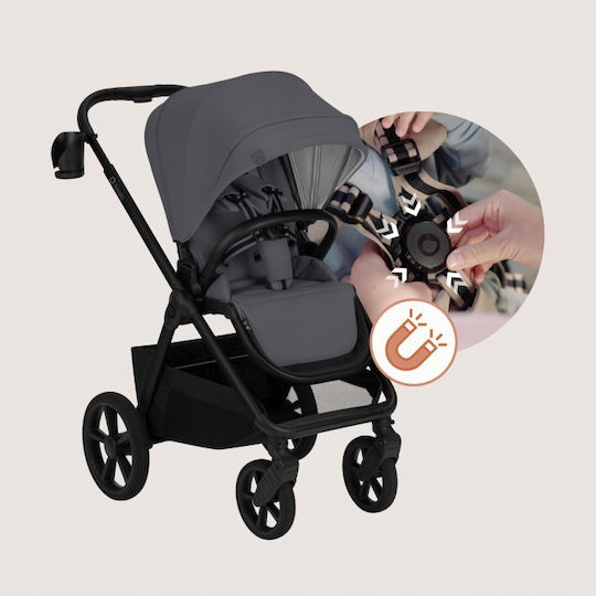 Lionelo Carmine Umkehrbar 3 in 1 Baby Kinderwagen Für Neugeborene Gray Stone
