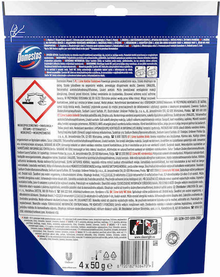 Domestos Block Λεκάνης με Άρωμα Λεμόνι 4x50gr