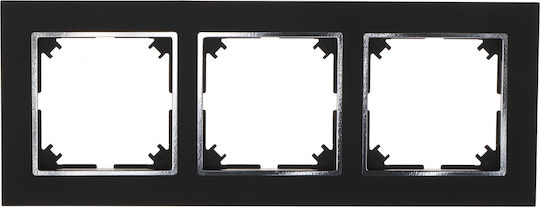 Elektro Plast Switch Frame 3 Positions Vertical Placement In Black Color 4173-46