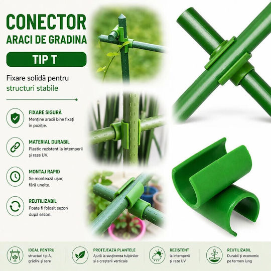 Conectori Tip T Motocoase De Grădină Diametru 11 Mm Set 10 Bucăți