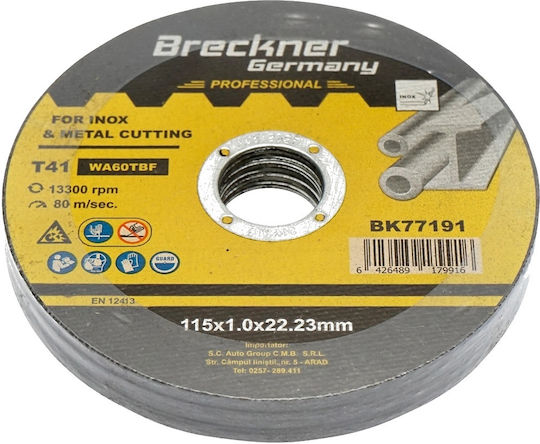 Breckner Диск За Рязане На Метал 115mm