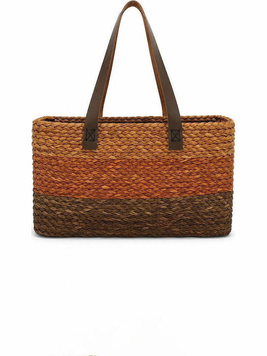 SugarFree Wicker Brown Beach Bag